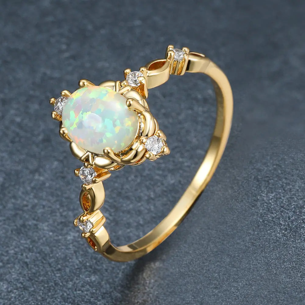 Drop-shaped Inlaid Zircon Alloy Ring -   0 #