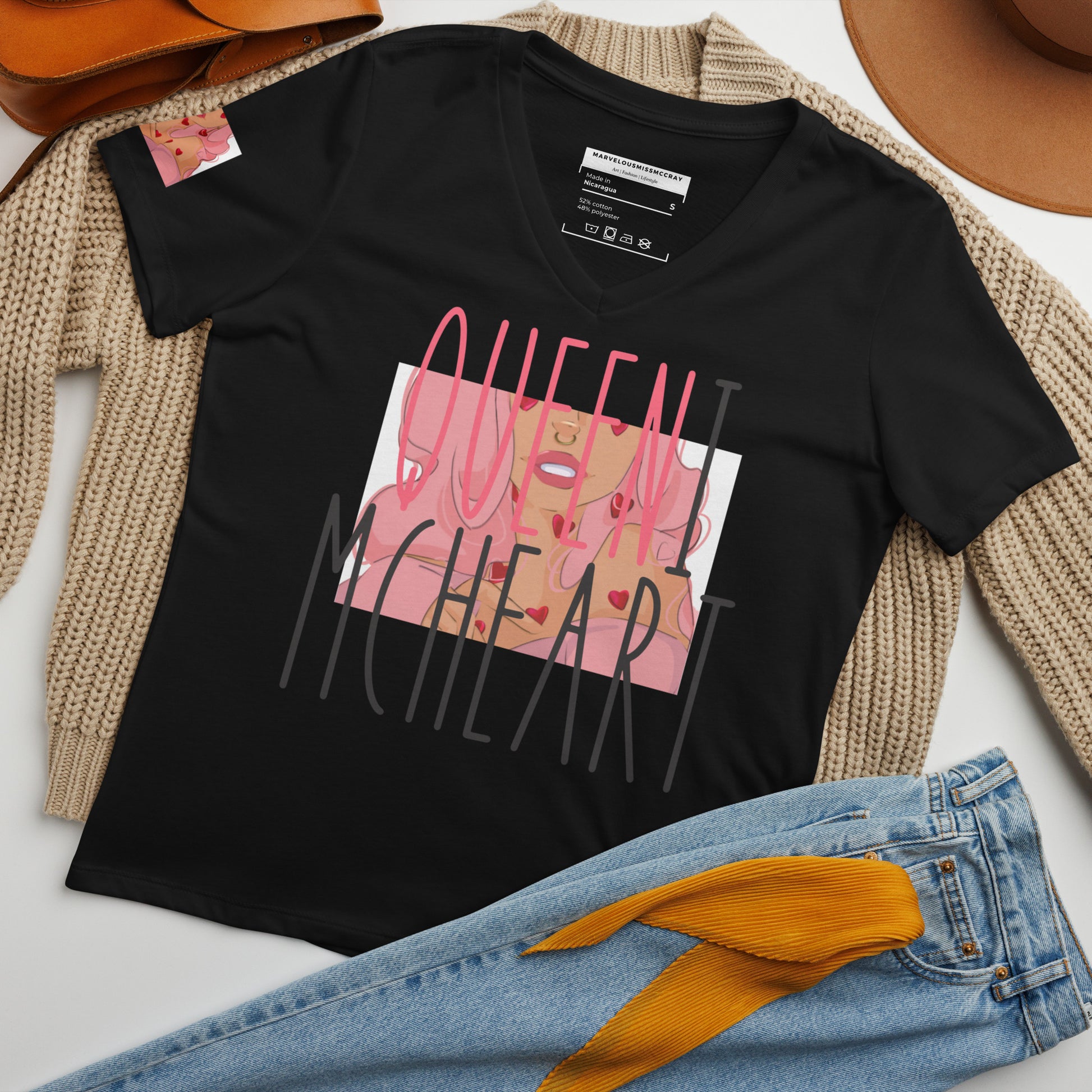Queeni McHeart - Lockeres T-Shirt -   Shirts,Top #