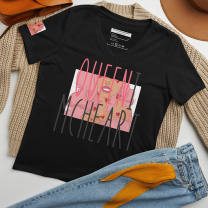 Queeni McHeart - Lockeres T-Shirt -   Shirts,Top #