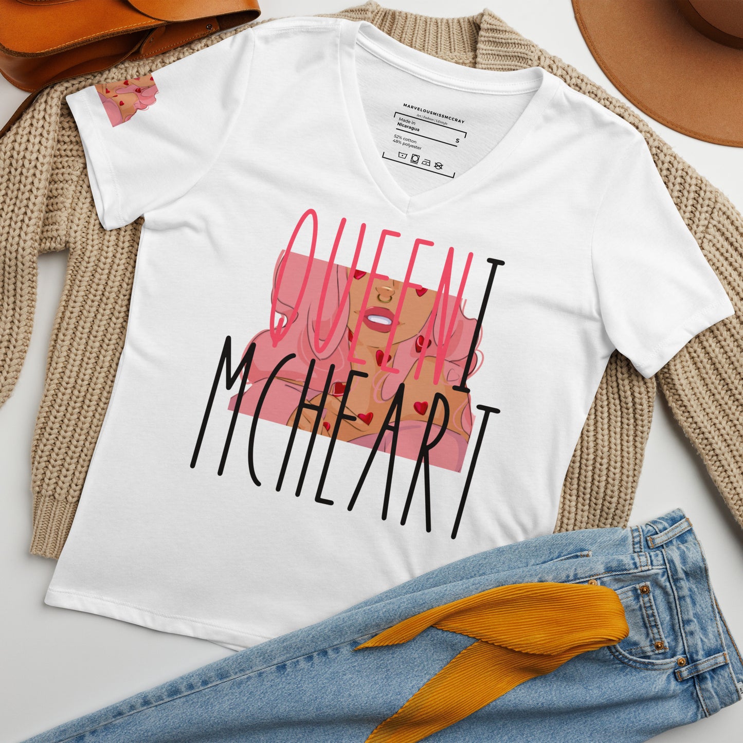 Queeni McHeart - Lockeres T-Shirt -   Shirts,Top #