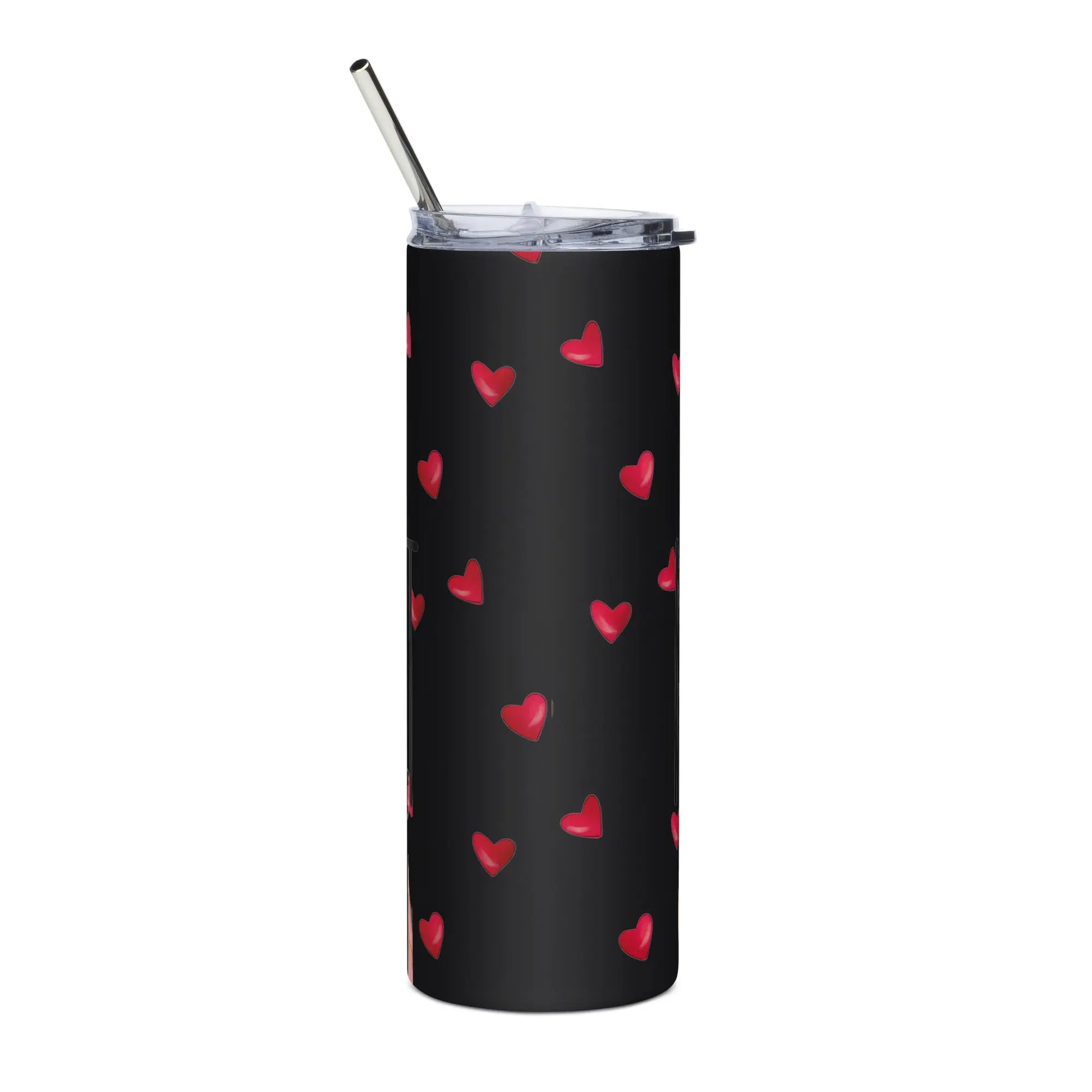 Queeni McHeart - Steel Cup -   Reisebecher mit Henkel, Edelstahl Trinkflasche mit Strohhalm #