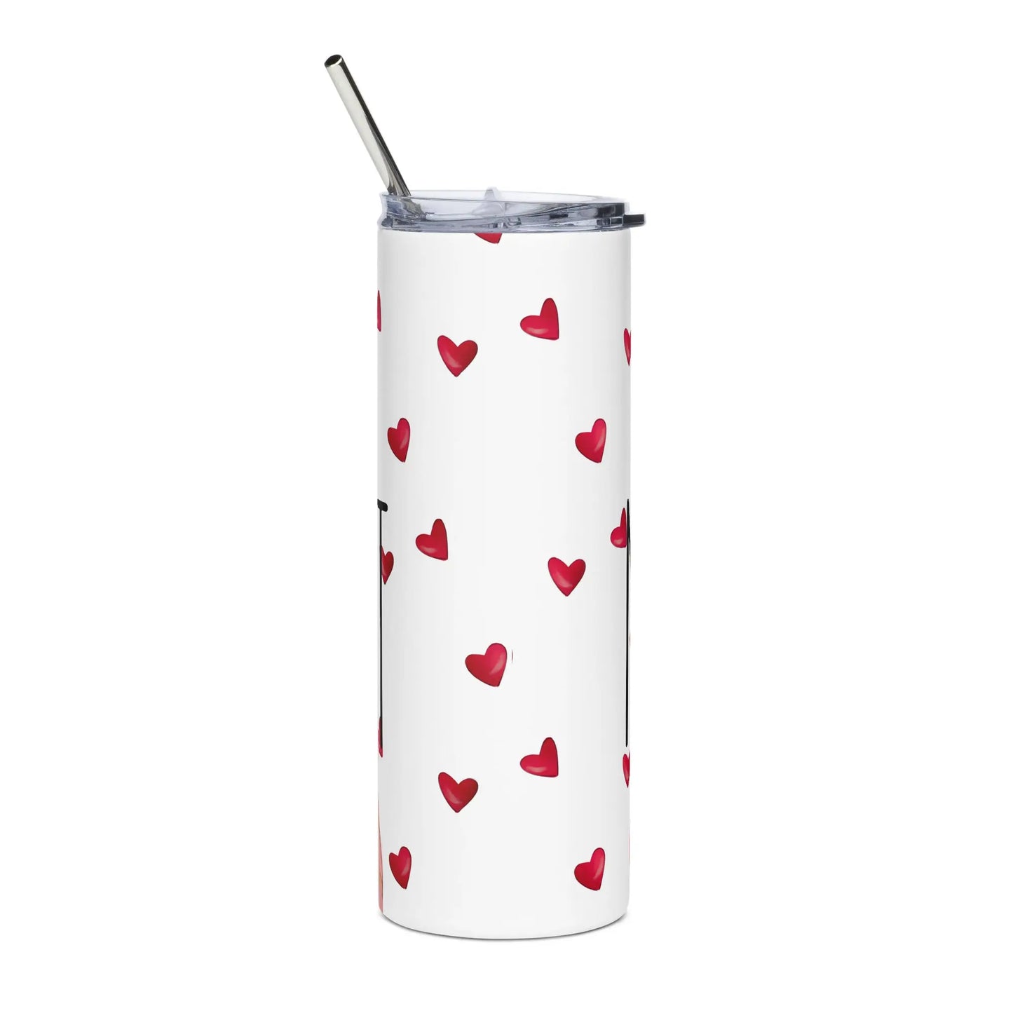Queeni McHeart - Steel Cup -   Reisebecher mit Henkel, Edelstahl Trinkflasche mit Strohhalm #