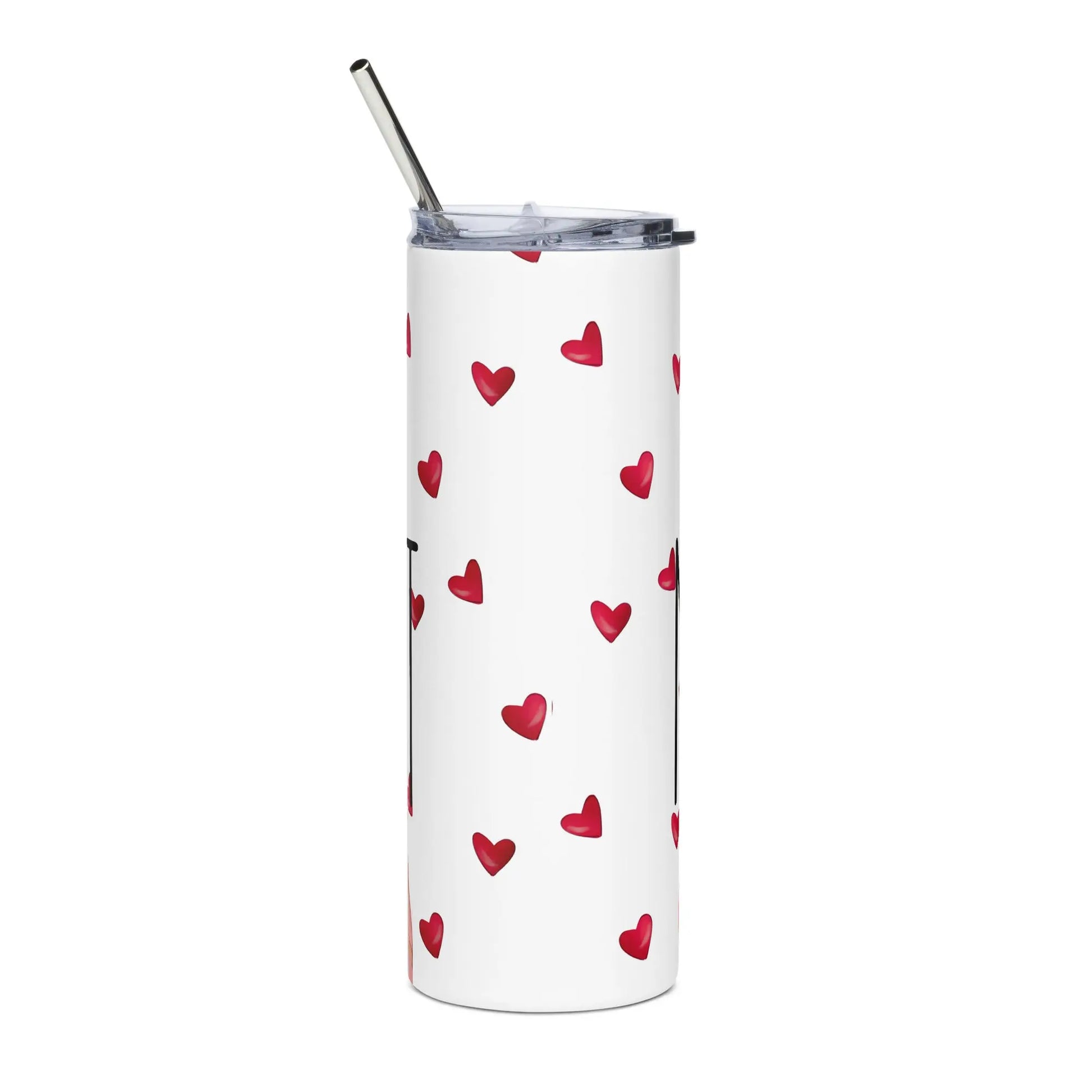 Queeni McHeart - Steel Cup -   Reisebecher mit Henkel, Edelstahl Trinkflasche mit Strohhalm #