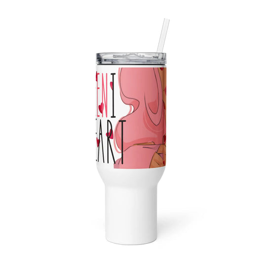 Queeni McHeart - Tumbler -   Reisebecher mit Henkel, Edelstahl Trinkflasche mit Strohhalm #