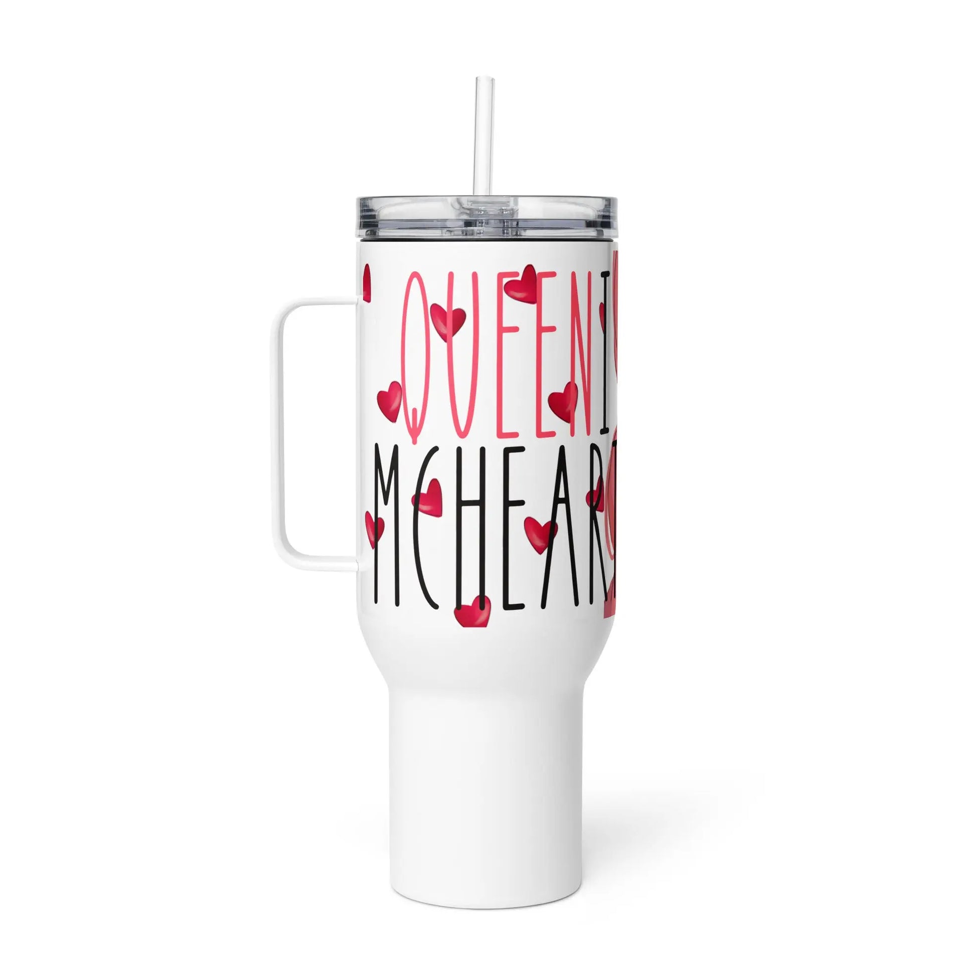 Queeni McHeart - Tumbler -   Reisebecher mit Henkel, Edelstahl Trinkflasche mit Strohhalm #