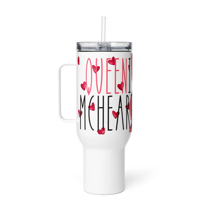 Queeni McHeart - Tumbler -   Reisebecher mit Henkel, Edelstahl Trinkflasche mit Strohhalm #