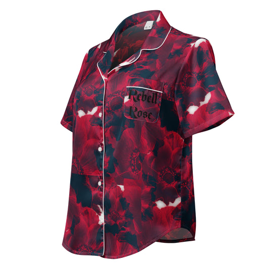 Rebell Rose - kurzes Pyjama-Top -   PJ #