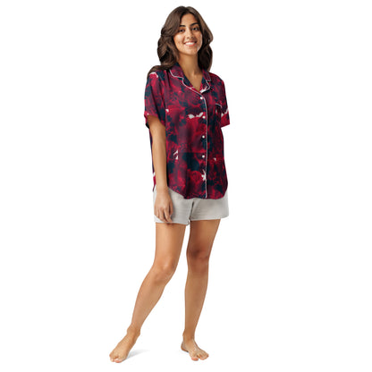 Rebell Rose - kurzes Pyjama-Top -   PJ #