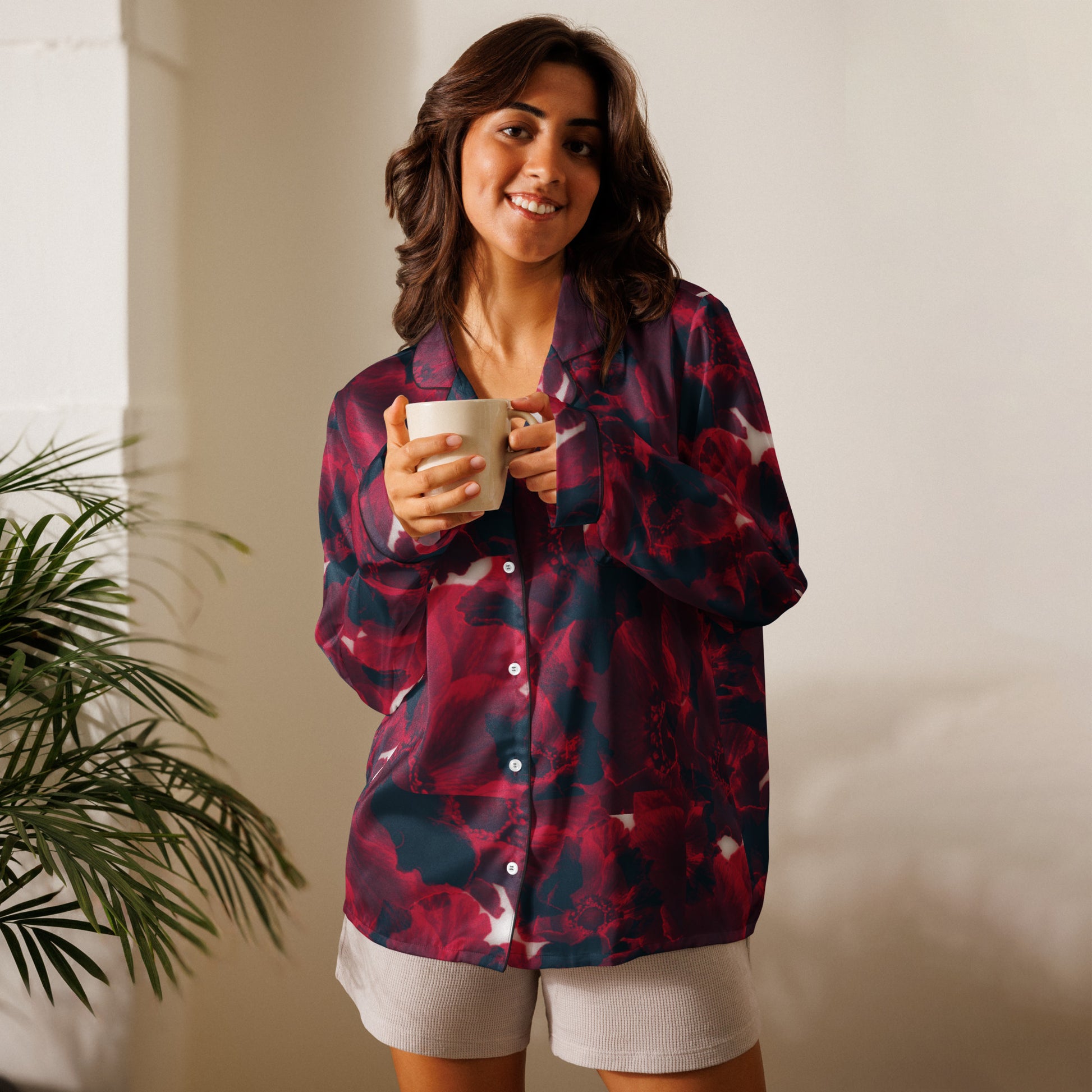 Rebell Rose - langes Pyjama-Top -   PJ #