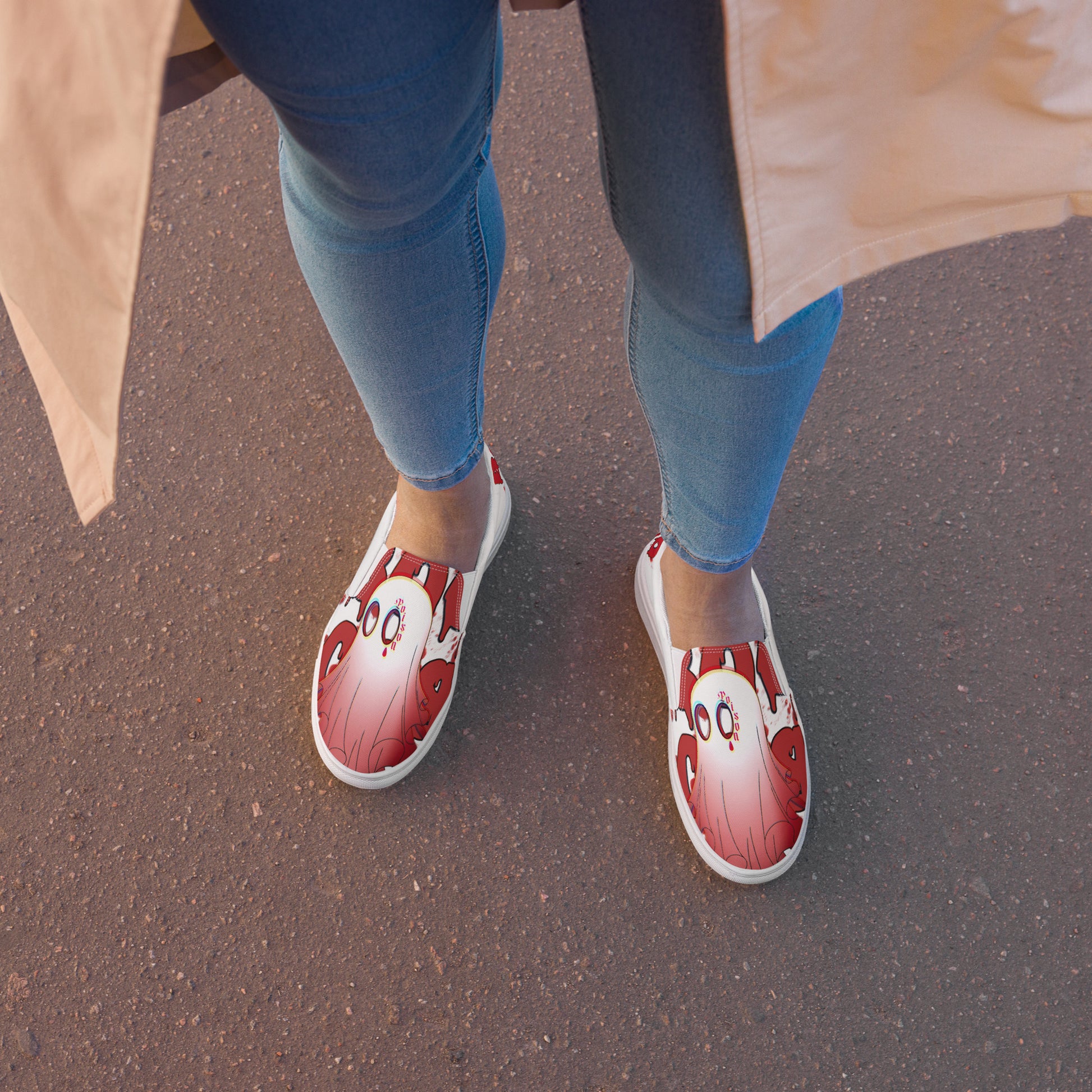 Red Boo - Canvas-Slipper -    #
