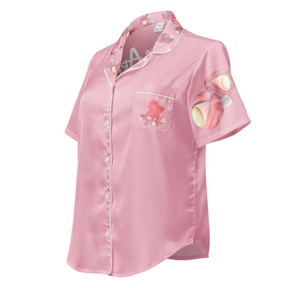 Rosè Eyeballs - kurzes Pyjama-Top -   PJ #