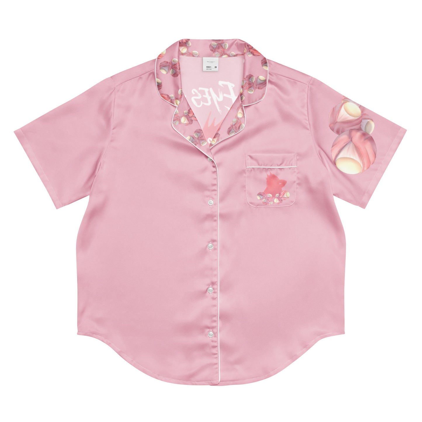 Rosè Eyeballs - kurzes Pyjama-Top -   PJ #