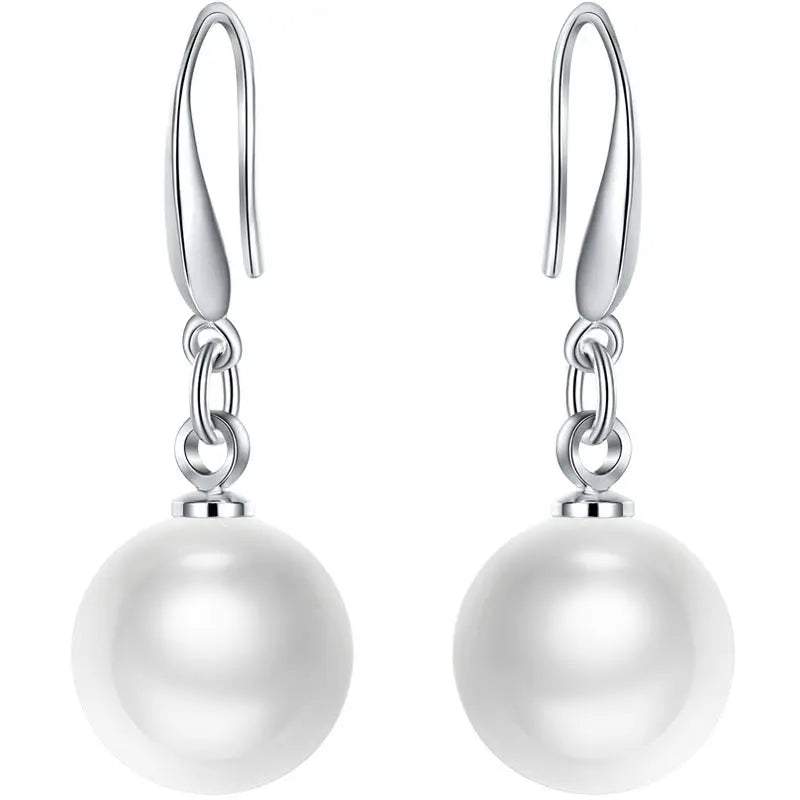 Fashionable Elegant Round Shell Pearl And Pearl Earrings -   0 #