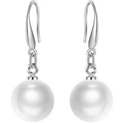 Fashionable Elegant Round Shell Pearl And Pearl Earrings -   0 #