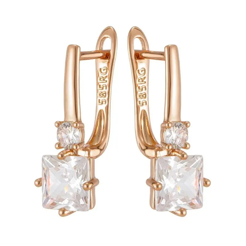 Square Zircon Exquisite“ Ohrclips -   Schmuck #
