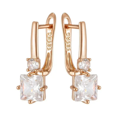 Square Zircon Exquisite“ Ohrclips -   Schmuck #