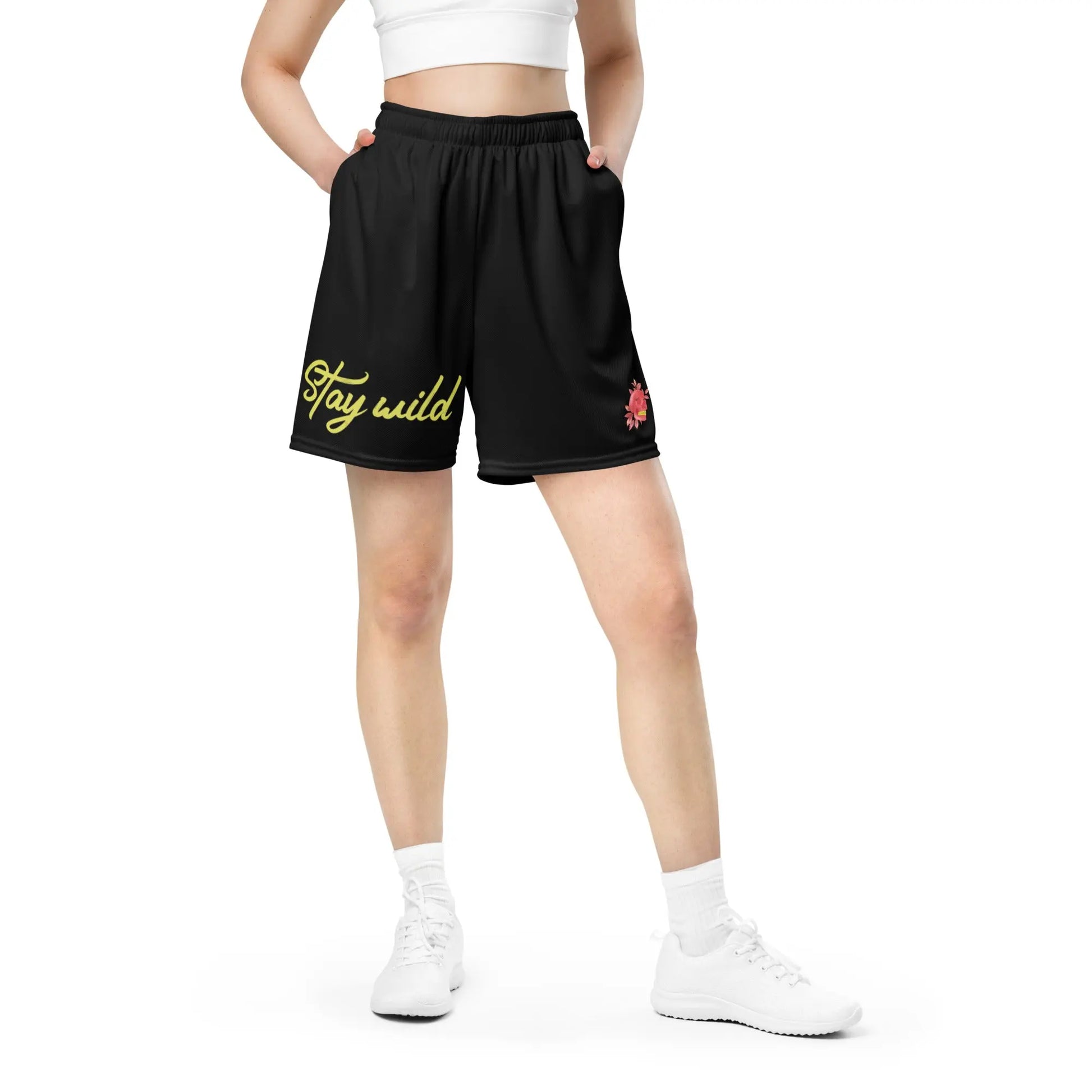 Stay Wild - Mesh-Shorts -   Shirts, Leggings, Kleider, Sport-BHs, Shorts, Bademoden, Fahnen, Stoffe, Haarschmuck #