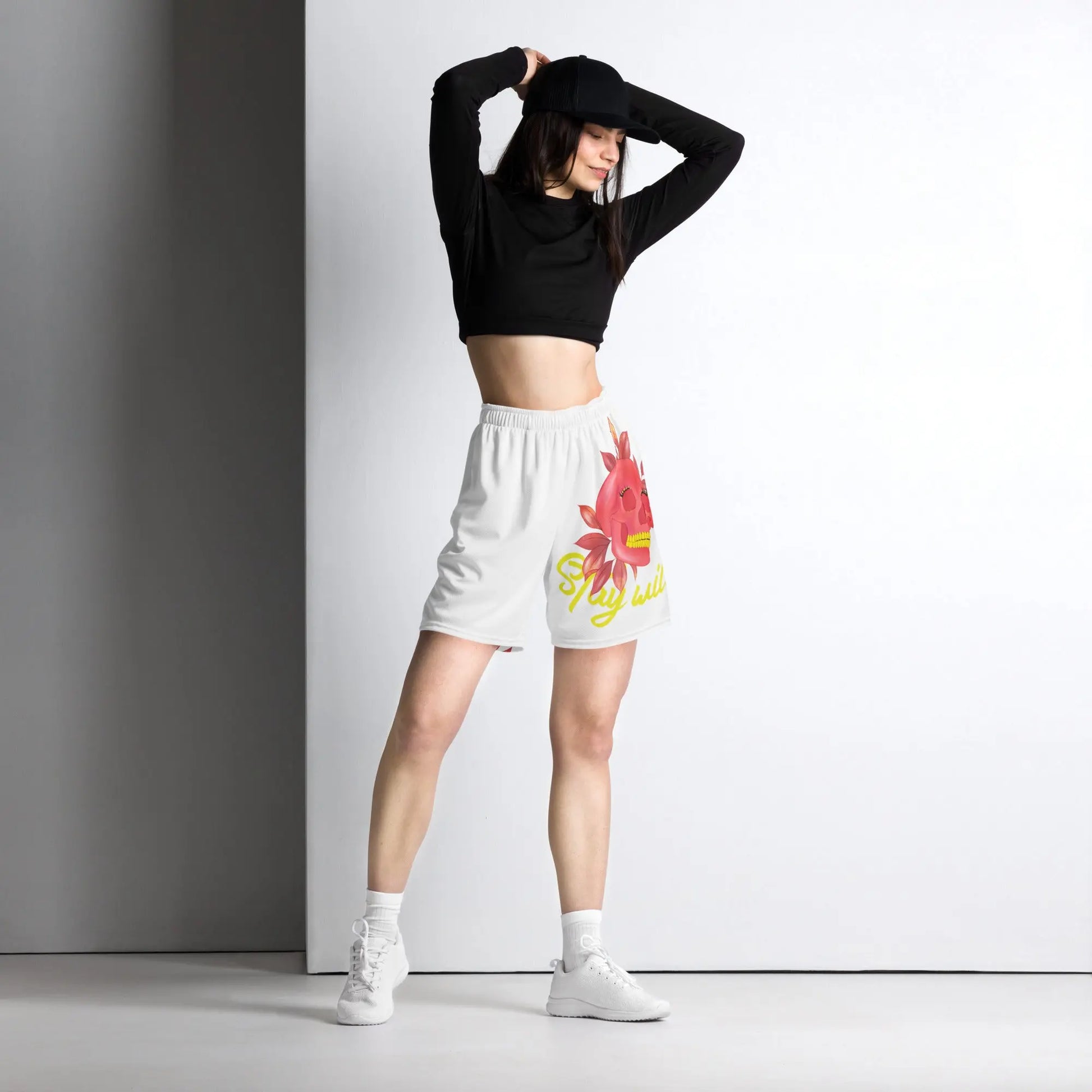 Stay Wild - Mesh-Shorts -   Shirts, Leggings, Kleider, Sport-BHs, Shorts, Bademoden, Fahnen, Stoffe, Haarschmuck #