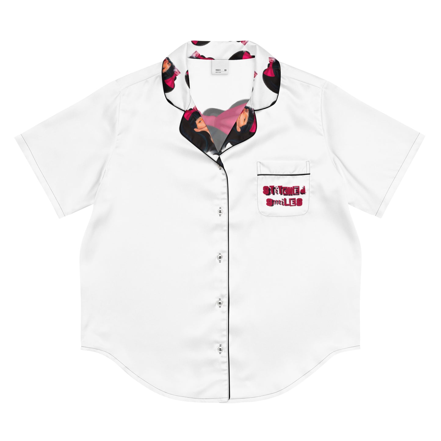 Stiched Smiles - kurzes Pyjama-Top -   PJ #