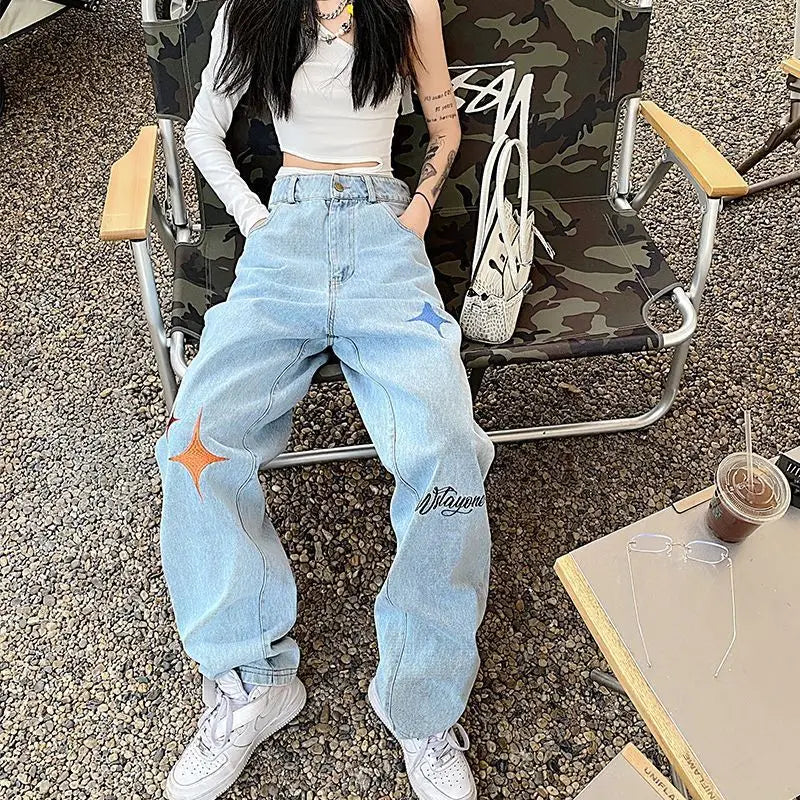 Street Hip-hop Washed Jeans -   Jeans #