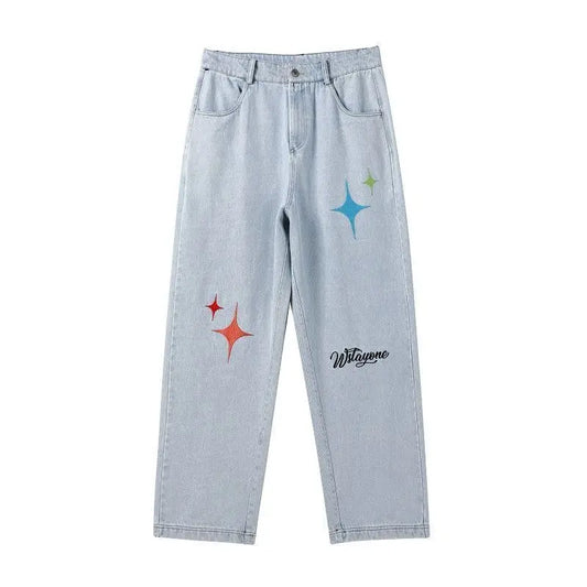 Street Hip-hop Washed Jeans -   Jeans #