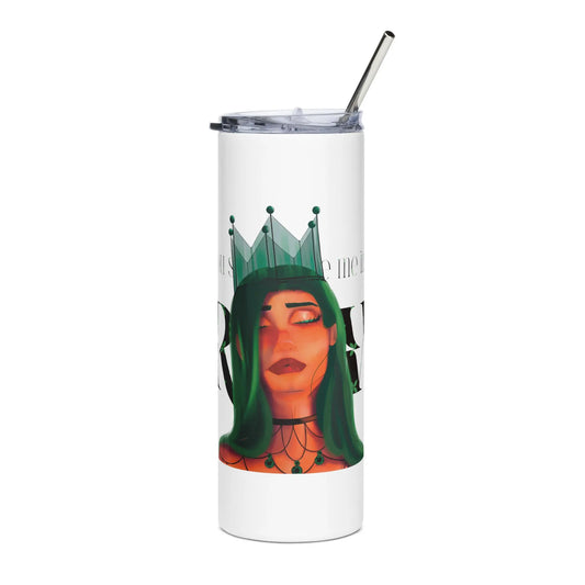 The Crown #2 - Steel Cup -   Reisebecher mit Henkel, Edelstahl Trinkflasche mit Strohhalm #