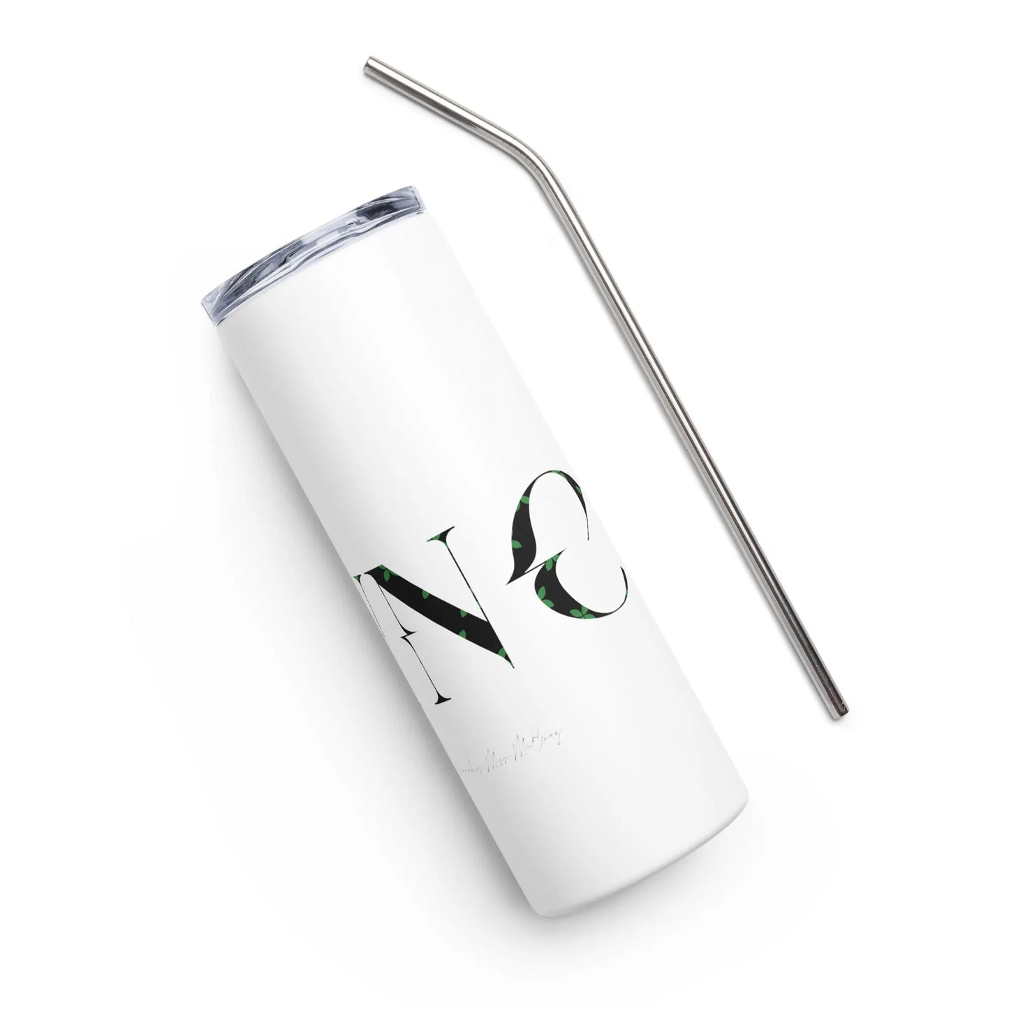 The Crown #2 - Steel Cup -   Reisebecher mit Henkel, Edelstahl Trinkflasche mit Strohhalm #