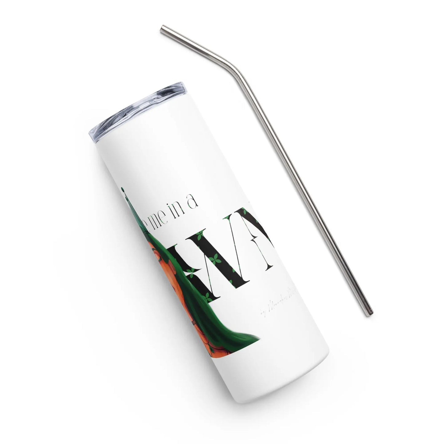 The Crown #2 - Steel Cup -   Reisebecher mit Henkel, Edelstahl Trinkflasche mit Strohhalm #