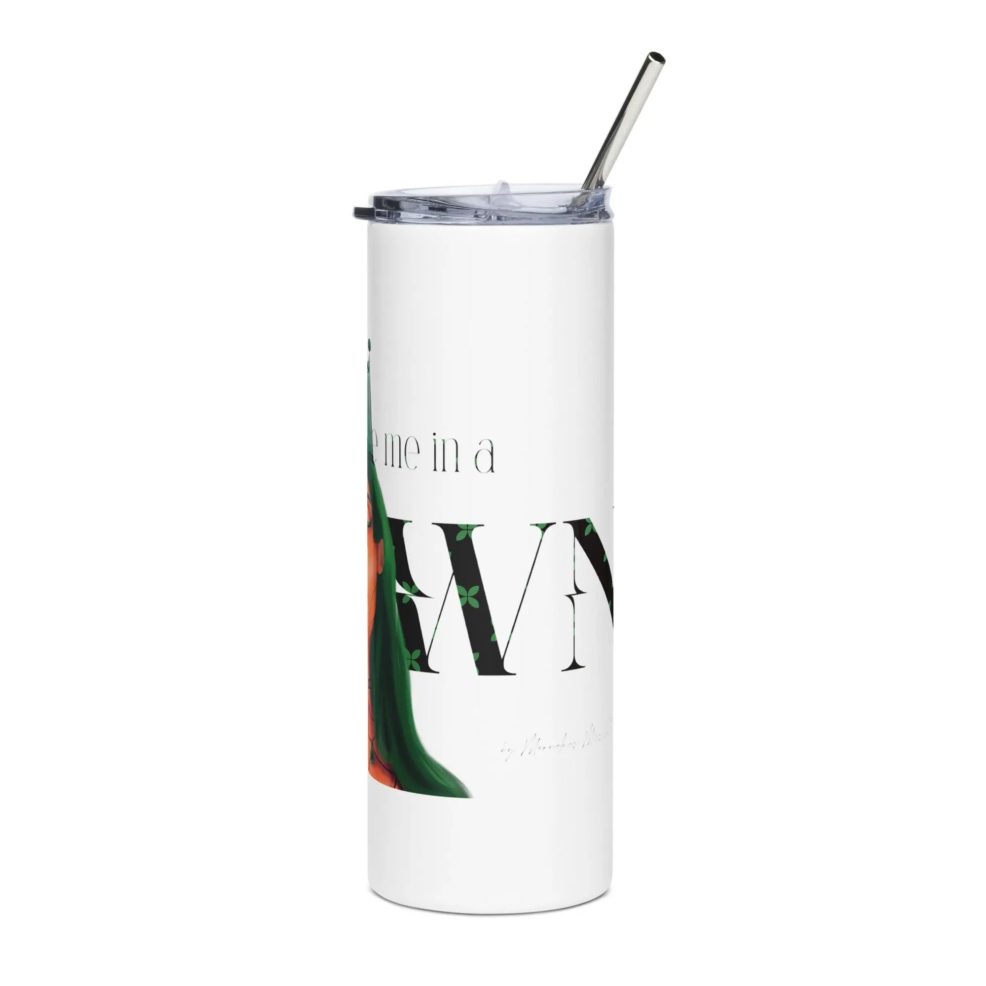The Crown #2 - Steel Cup -   Reisebecher mit Henkel, Edelstahl Trinkflasche mit Strohhalm #