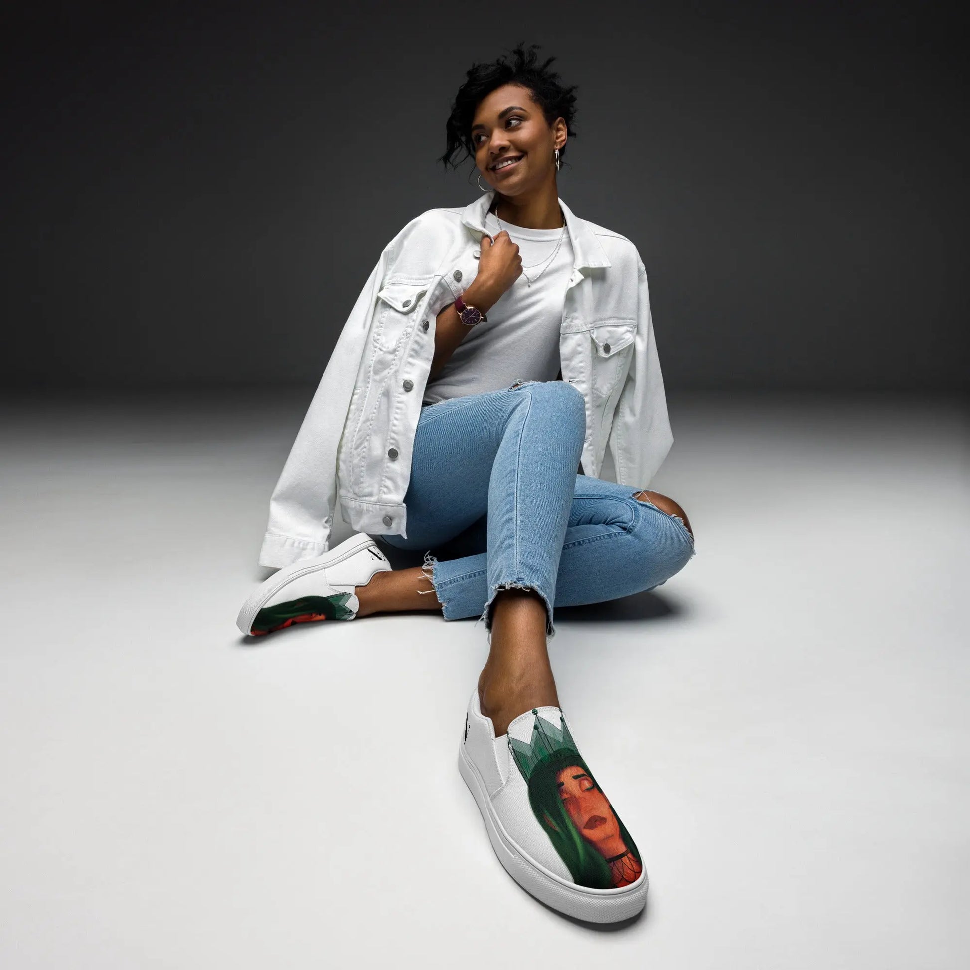 The Crown - Canvas-Slipper -   Canvas High-Top Sneaker, Schlappen, Canvas-Schuhe, Canvas-Slipper #
