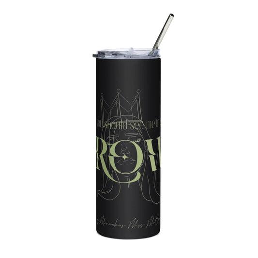 The Crown - Steel Cup -   Reisebecher mit Henkel, Edelstahl Trinkflasche mit Strohhalm #