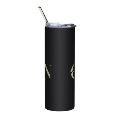 The Crown - Steel Cup -   Reisebecher mit Henkel, Edelstahl Trinkflasche mit Strohhalm #