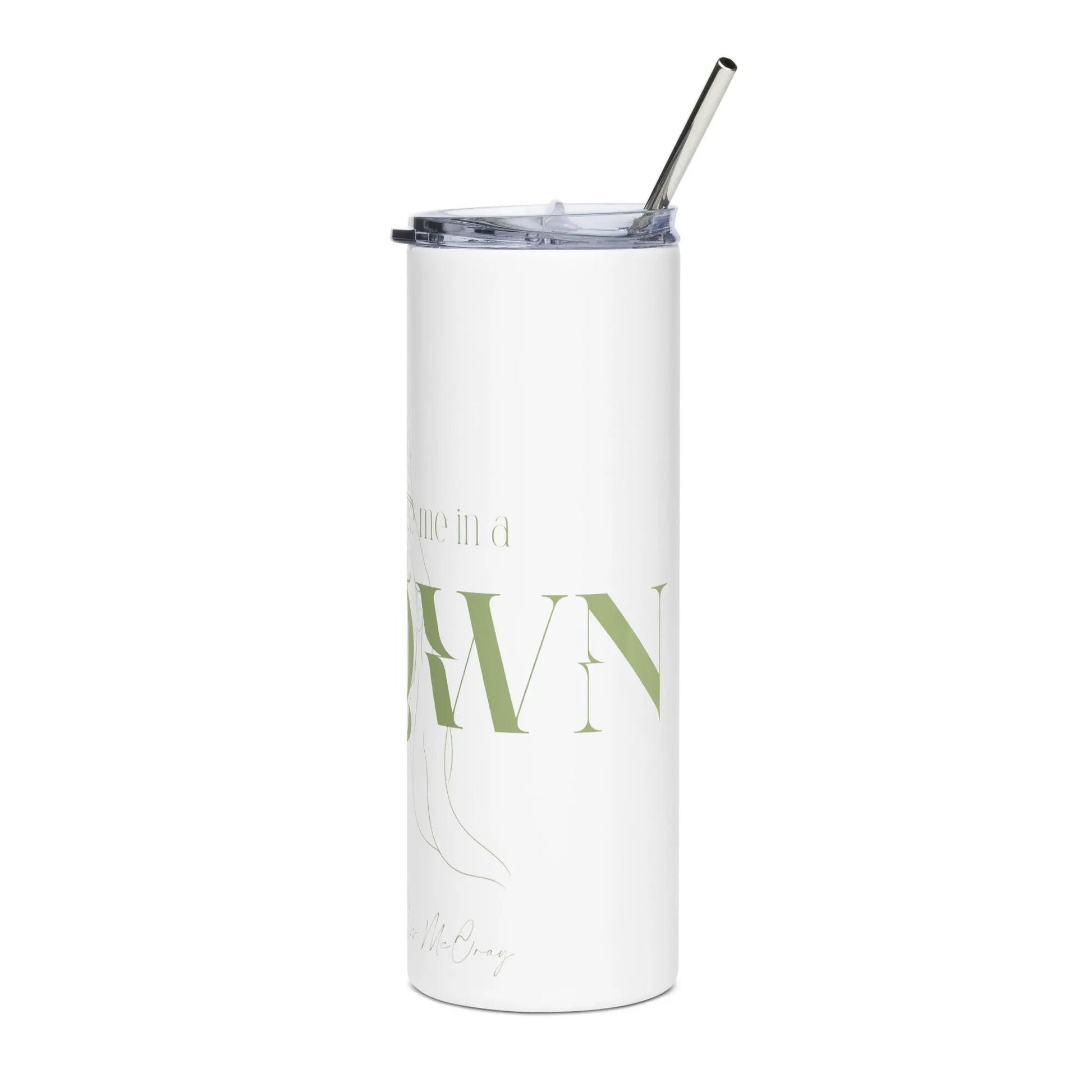 The Crown - Steel Cup -   Reisebecher mit Henkel, Edelstahl Trinkflasche mit Strohhalm #