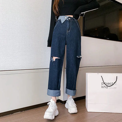 Tube Hole Mop Pants -   Jeans #