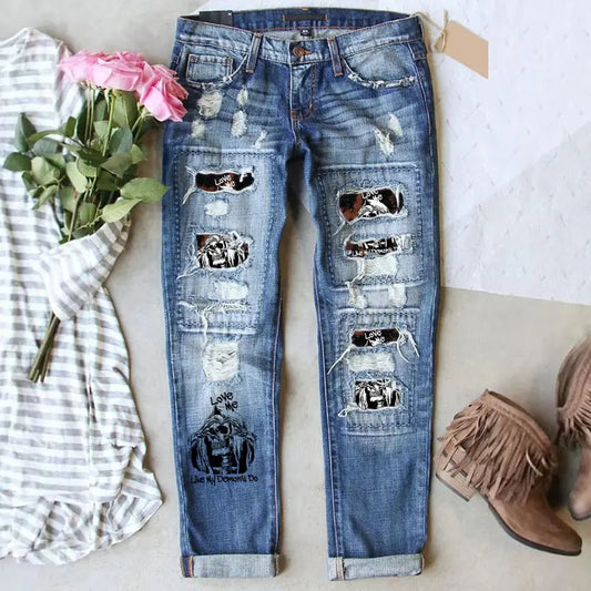 'Washed Skull' Jeans -   Jeans #