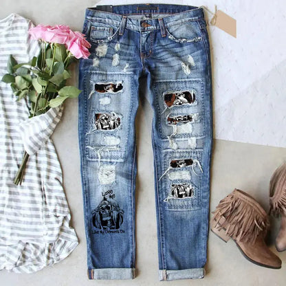 'Washed Skull' Jeans -   Jeans #
