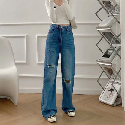 'Slim Wide Leg Straight' Jeans -   Jeans