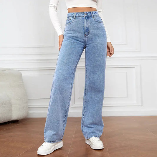 High Waist Straight Jeans