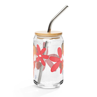 Poppy - Glas Can -   Weinglas ohne Stiel (15 oz), Glas in Dosenform (16 oz), Whiskey-Glas, Weithalsflasche, Milchkaffeetasse