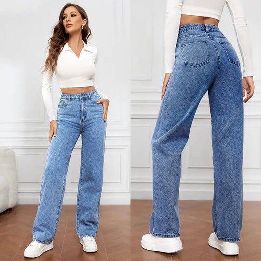 High Waist Straight Jeans