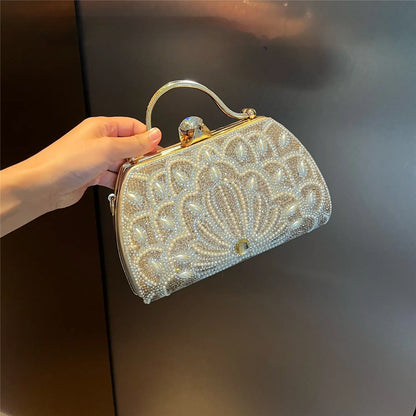Alloy Rhinestone Carved Banquet Bag Women - Marvelous Miss McCray
