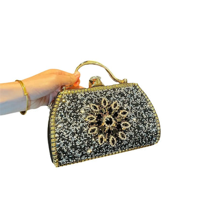 Alloy Rhinestone Carved Banquet Bag Women - Marvelous Miss McCray