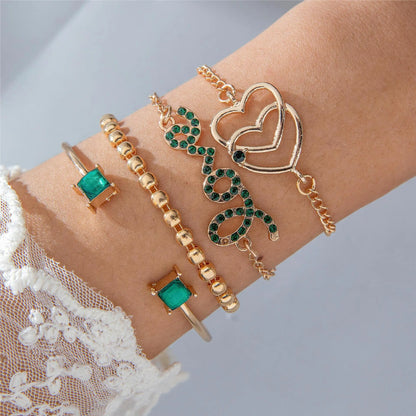 Fashion Special Diamond Jade Bracelet Suit -   0