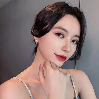 Crystal Petal Earrings For Women Minimalist Design - 0