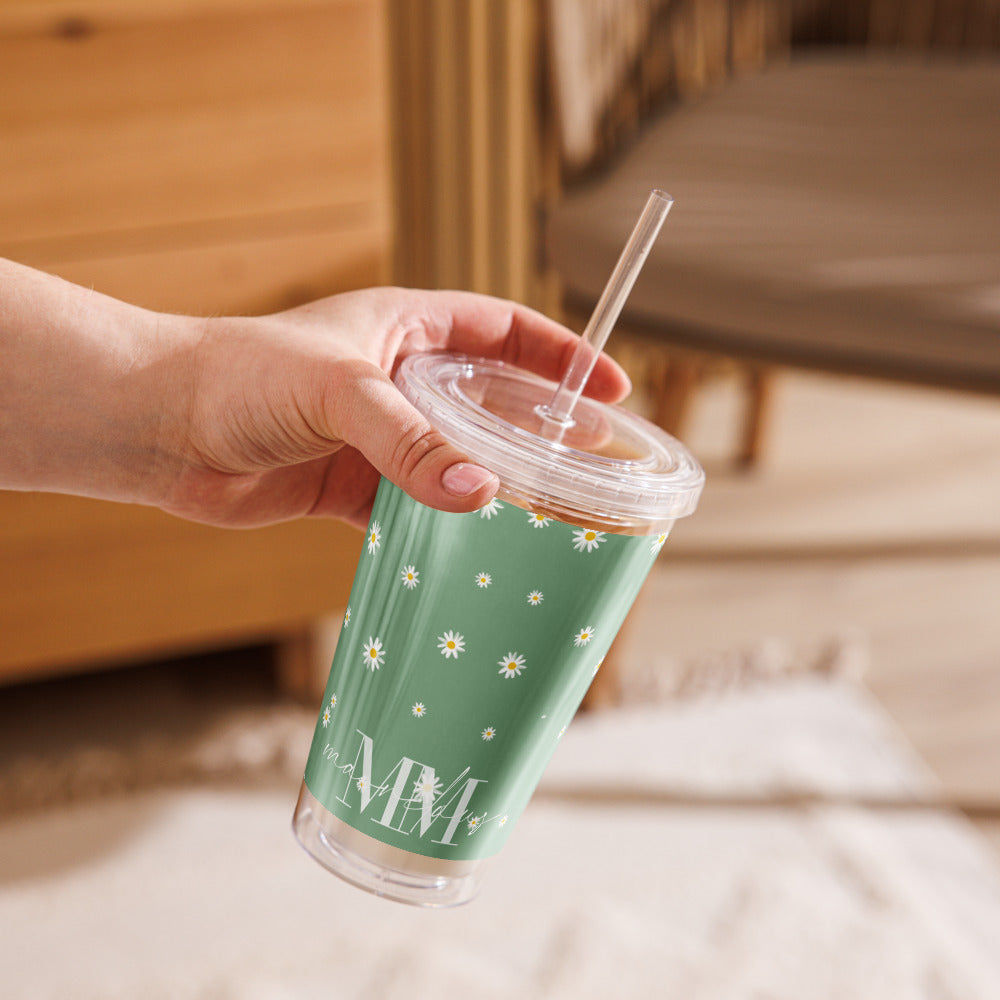 Flower Pattern - Clear Cup