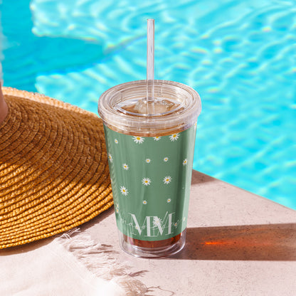 Flower Pattern - Clear Cup