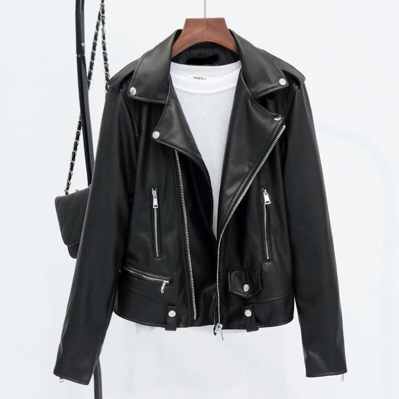 Black Korean-Style - Lederjacke