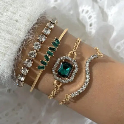 Fashion Special Diamond Jade Bracelet Suit -   0
