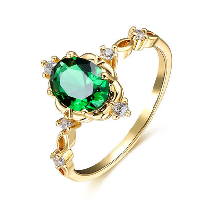 Drop-shaped Inlaid Zircon Alloy Ring -   0