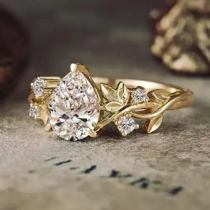 Twigs Ring Women's Stylish Water Drop Zircon - Marvelous Miss McCray